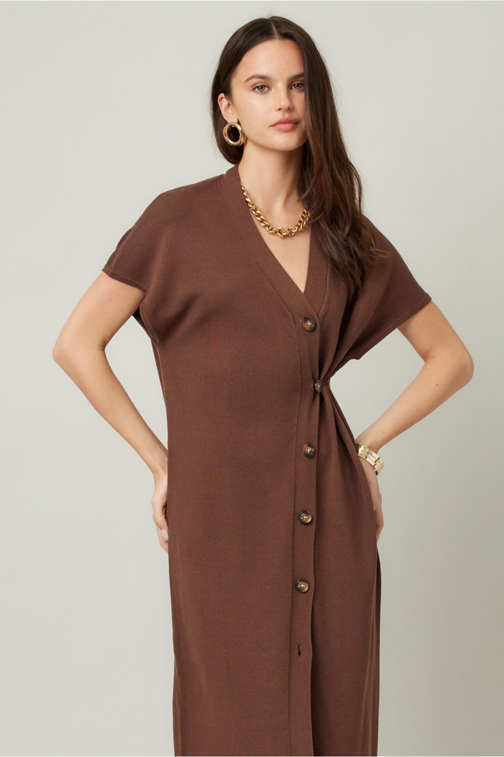Brown Button Up Dress/Cardigan