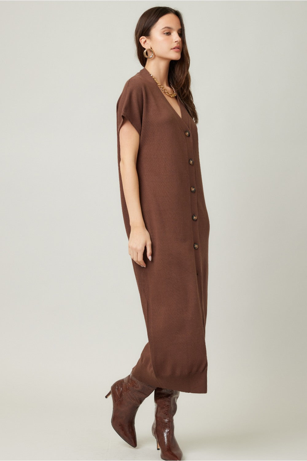 Brown Button Up Dress/Cardigan