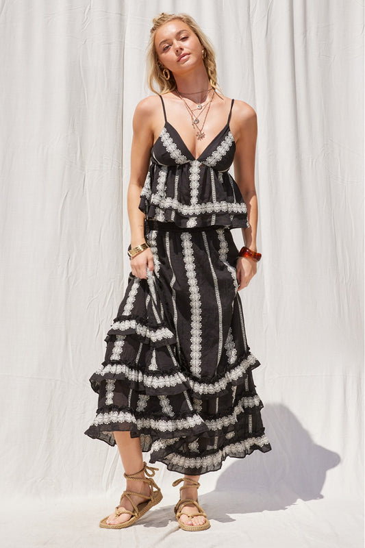 Black & White Ruffle Skirt