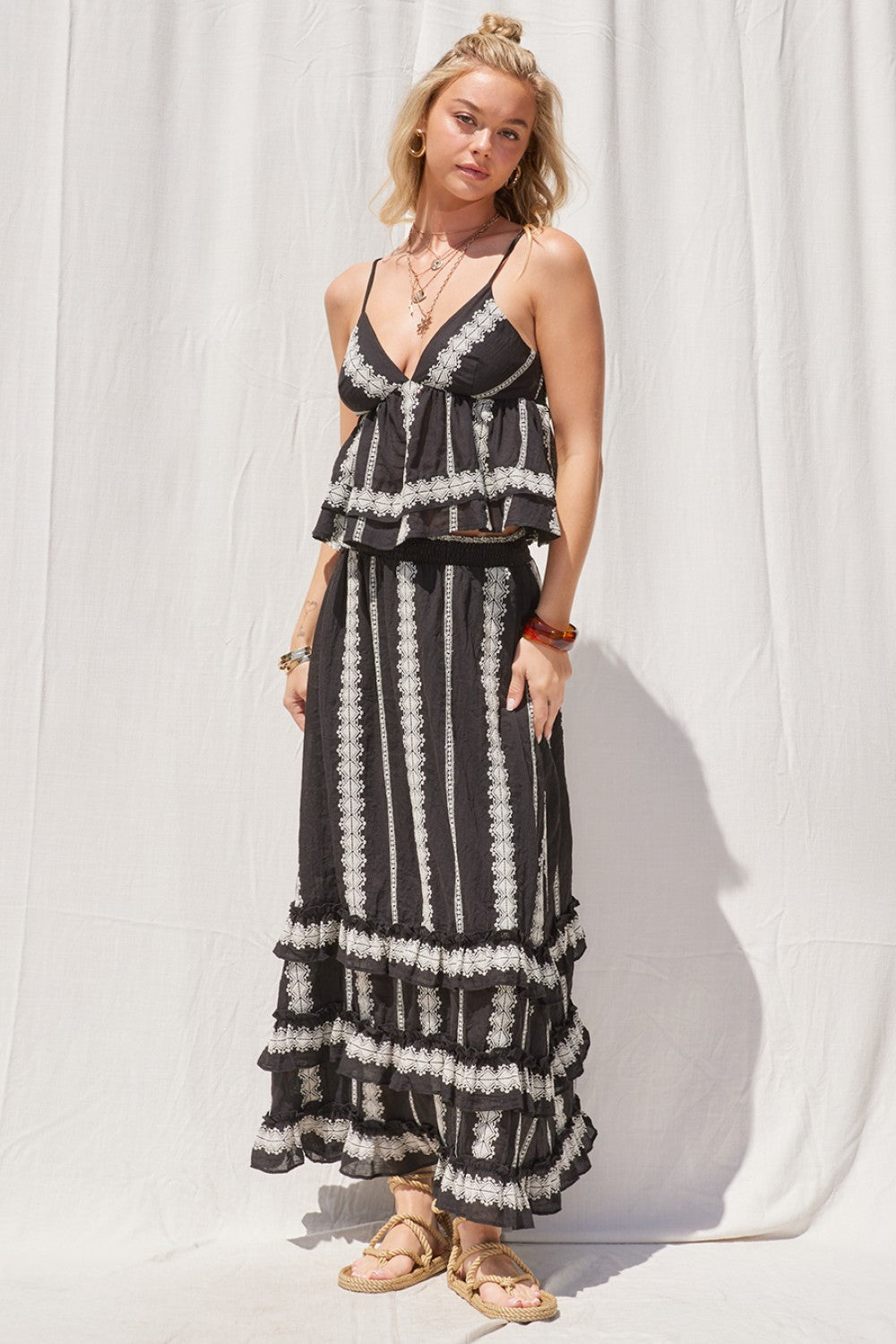 Black & White Ruffle Skirt