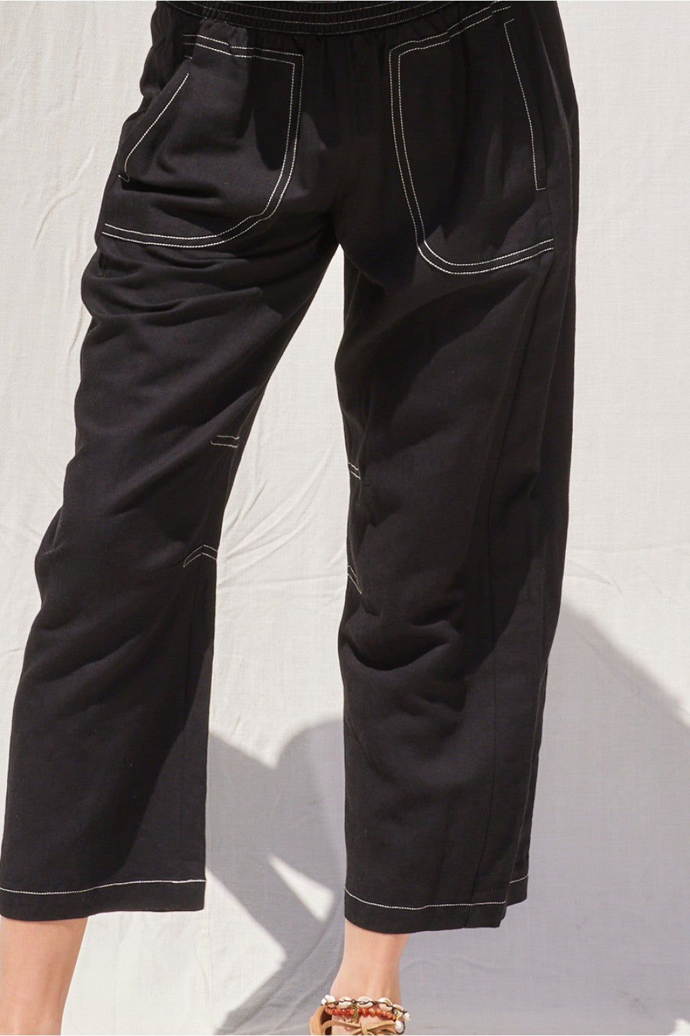 Black Pants With White Stitching