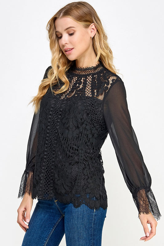 Black Lace Blouse