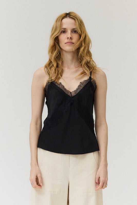 Black Silk & Lace Camisole