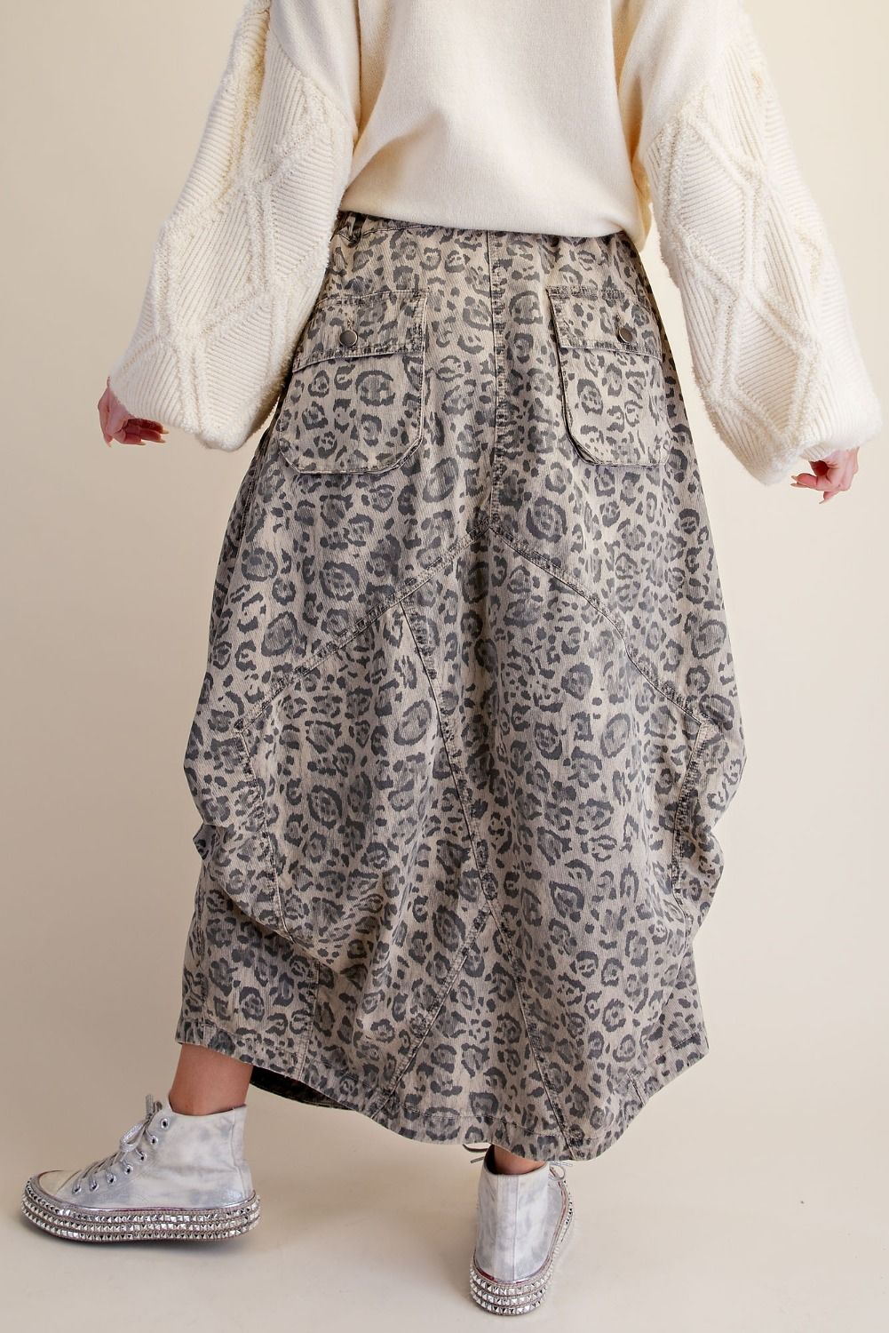 Animal Print Barrel Skirt