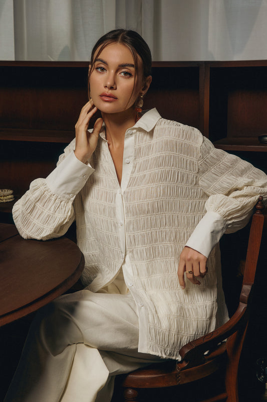 Cream Textured Shirt