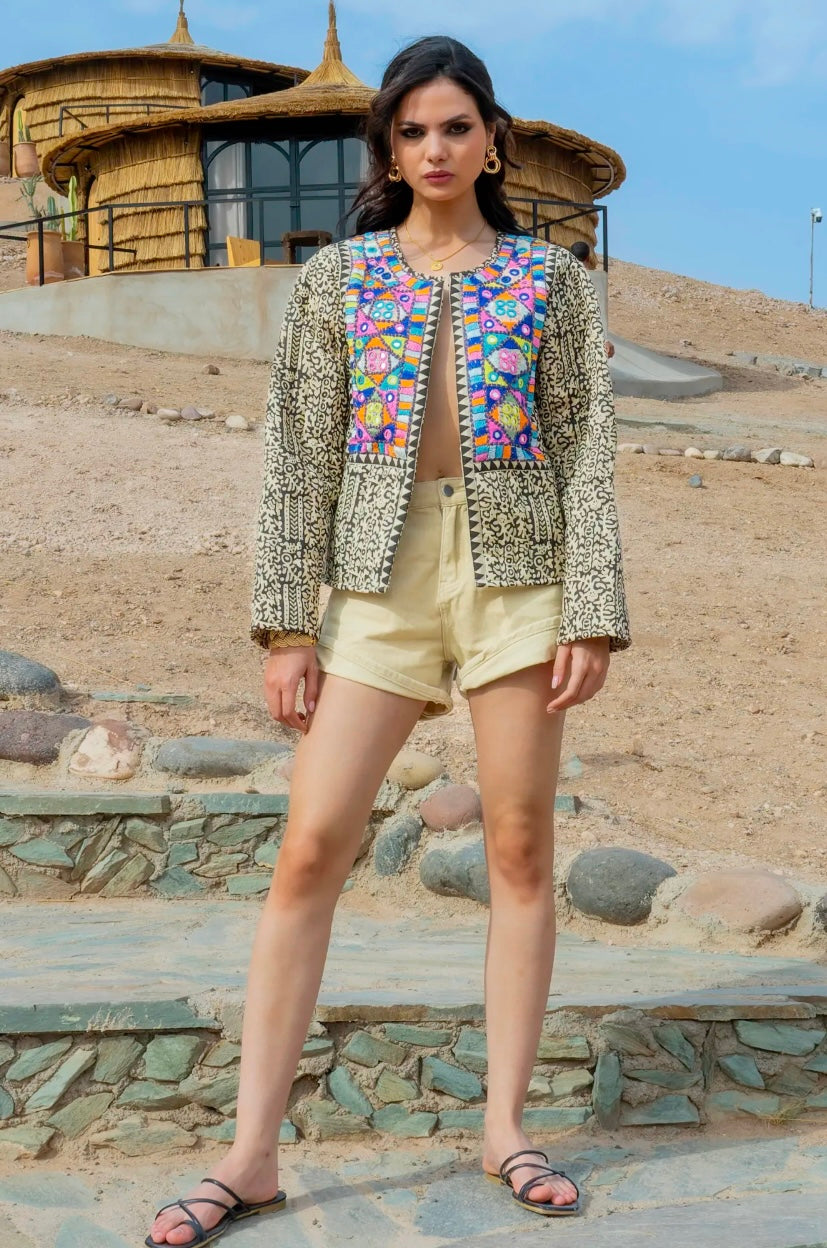 Boho Print Quilt Jacket