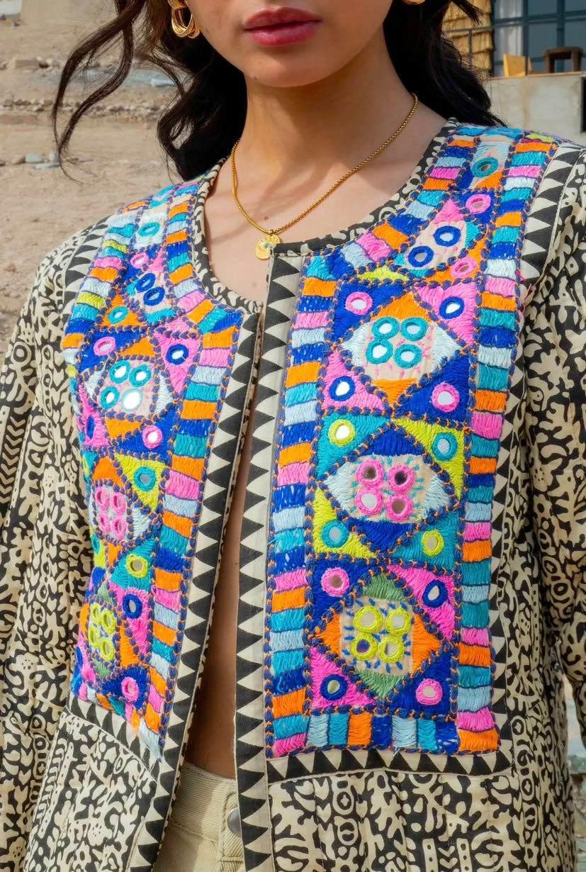 Boho Print Quilt Jacket