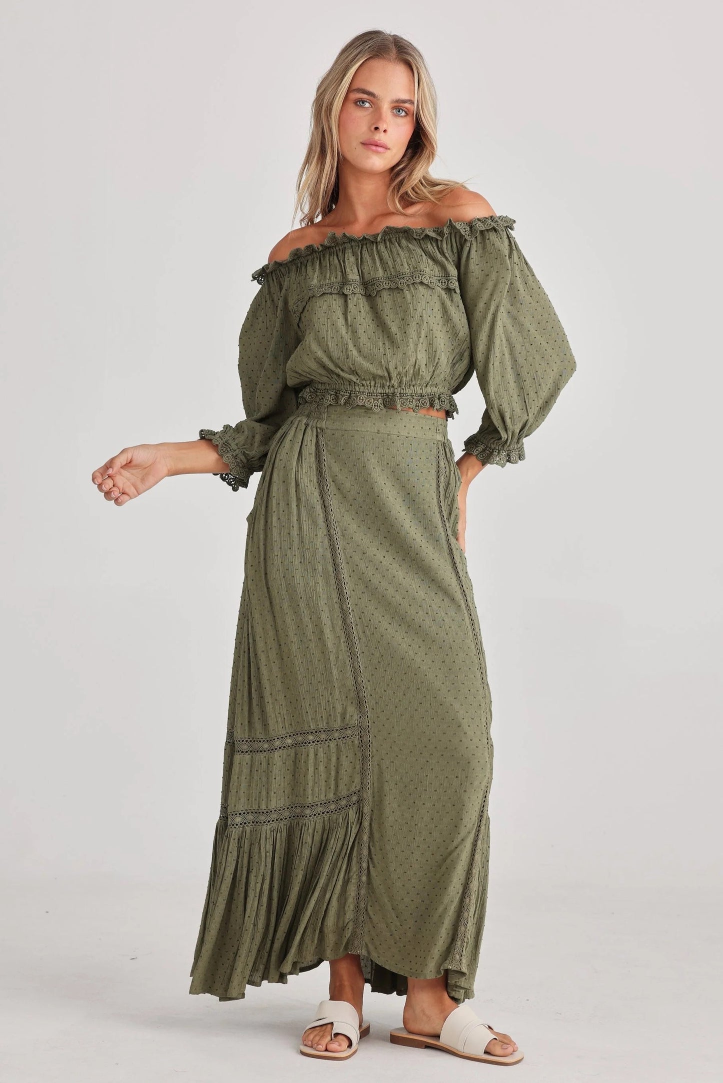 Khaki Green Skirt