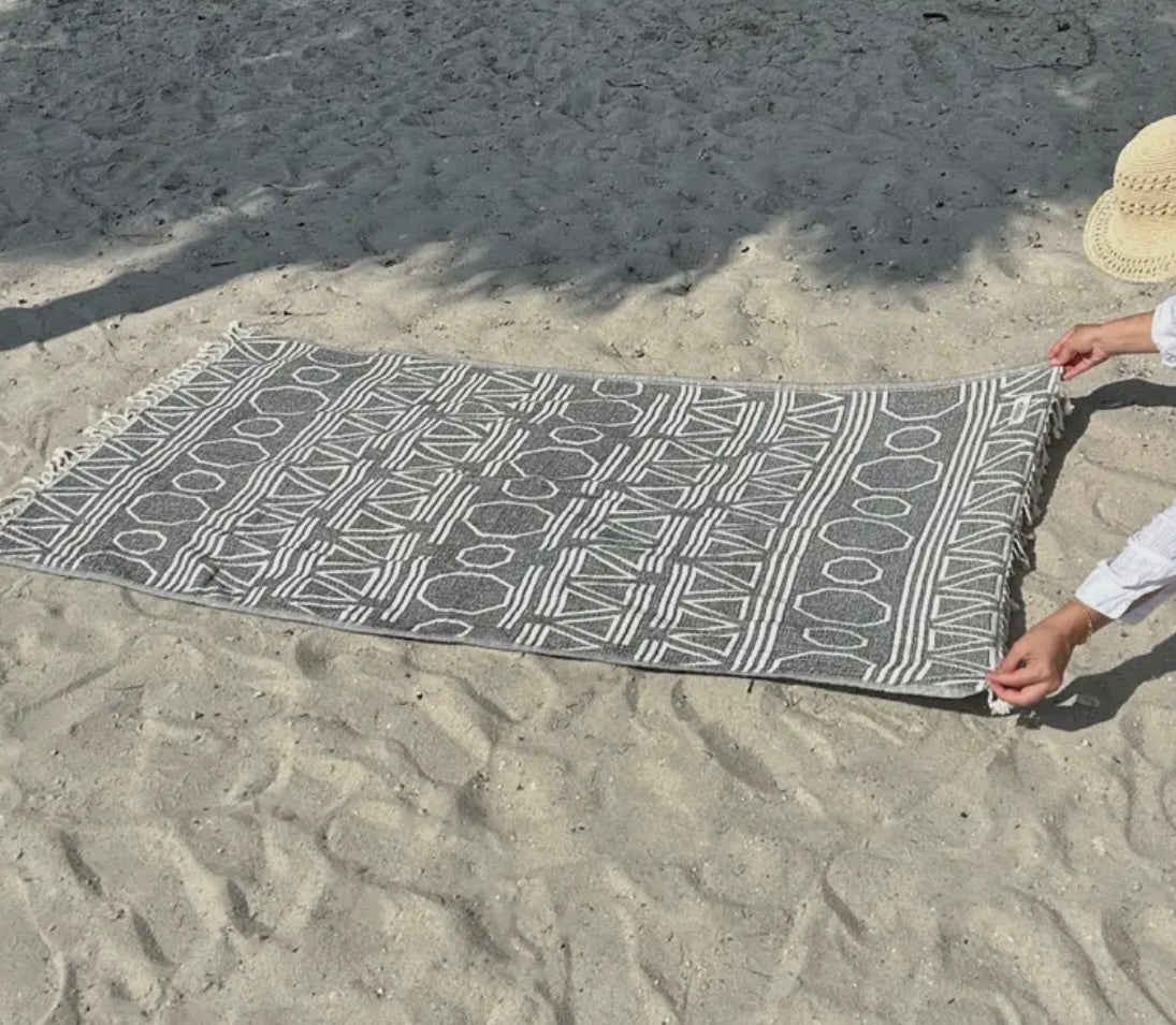 Turkish Towel - Grey Geo