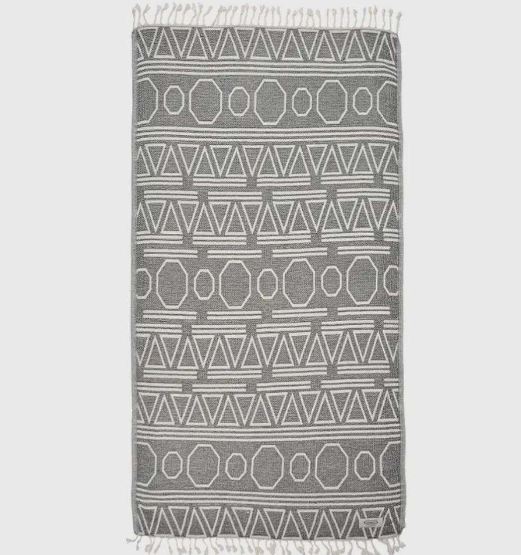 Turkish Towel - Grey Geo