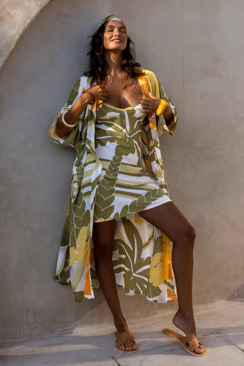 Palm Print Mini Dress