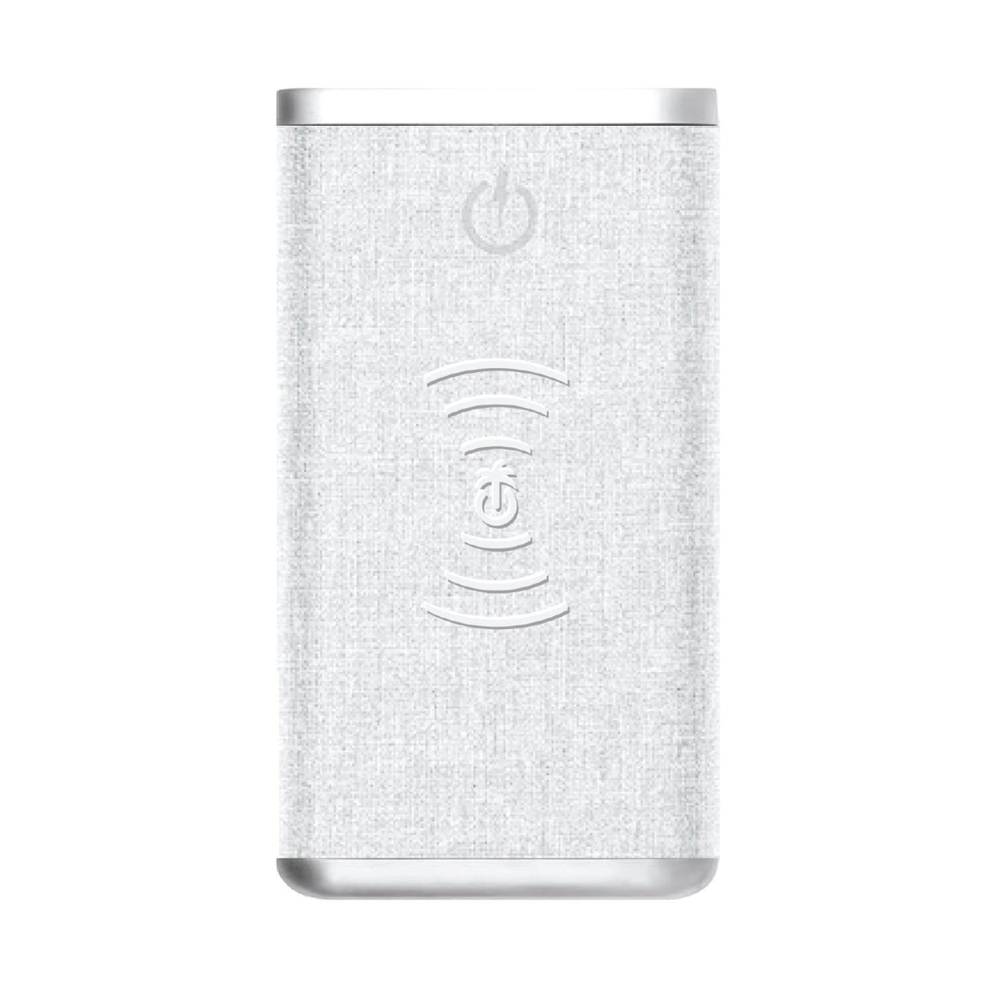 White Linen Wireless Charging Bank