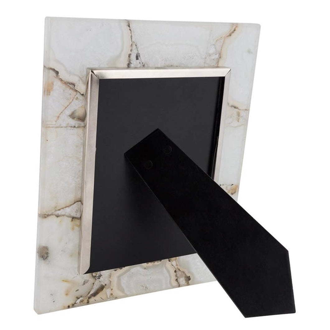 White Agate Photo Frame 5x7