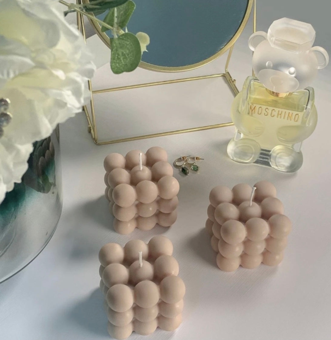 Beige Bubble Candle French Vanilla