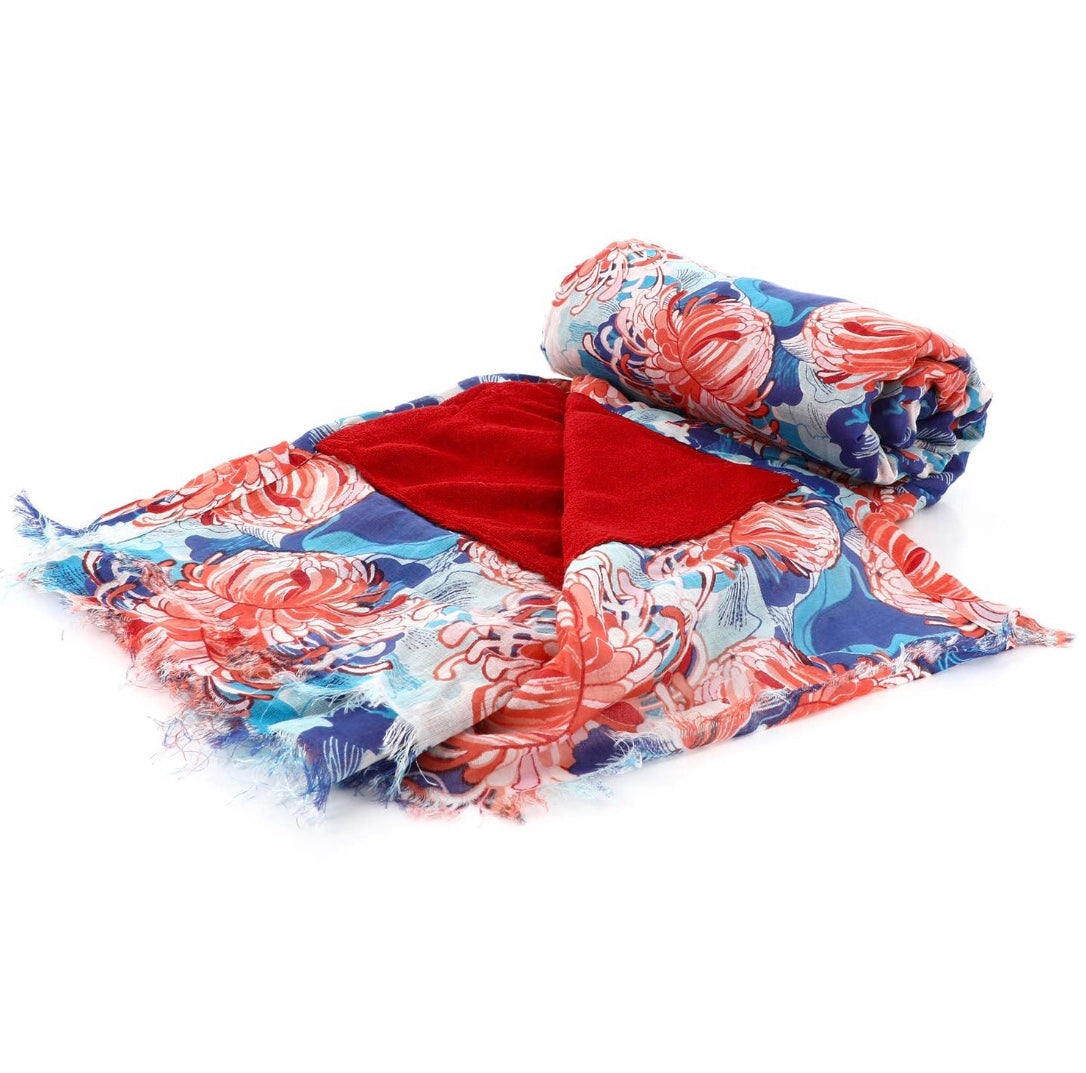 Blue & Red Beach Towel