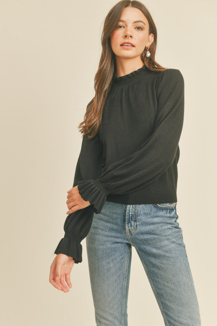 Sweater with frill detail on cuff