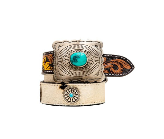 Leather and Turquoise Belt