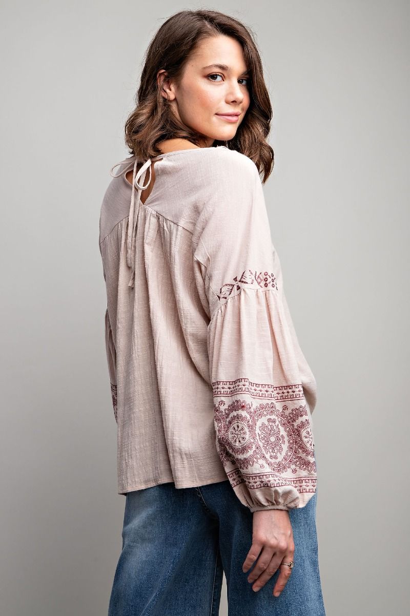 Boho Shirt with Embroidery Detail