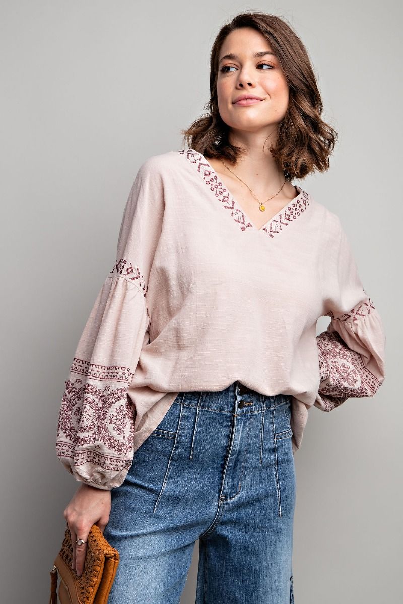 Boho Shirt with Embroidery Detail