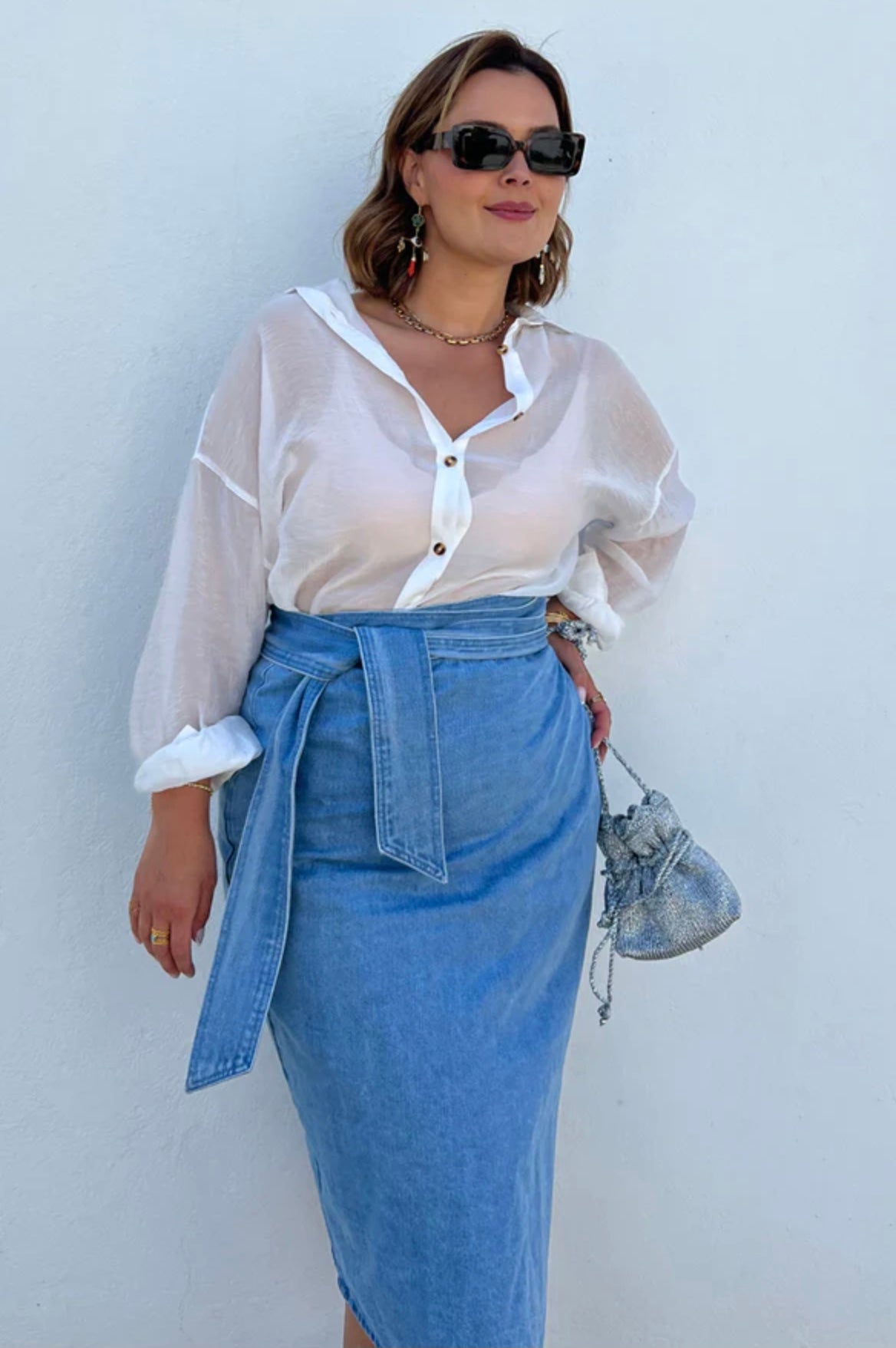 Denim Wrap Skirt