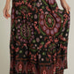 Black Print Maxi Skirt with Pockets