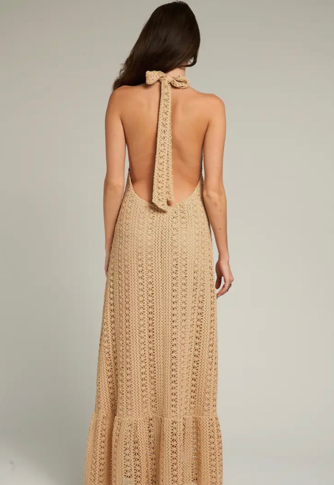 Tan Crochet Dress