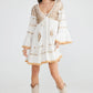 White Tunic Dress with Gold Embroidered Sequin