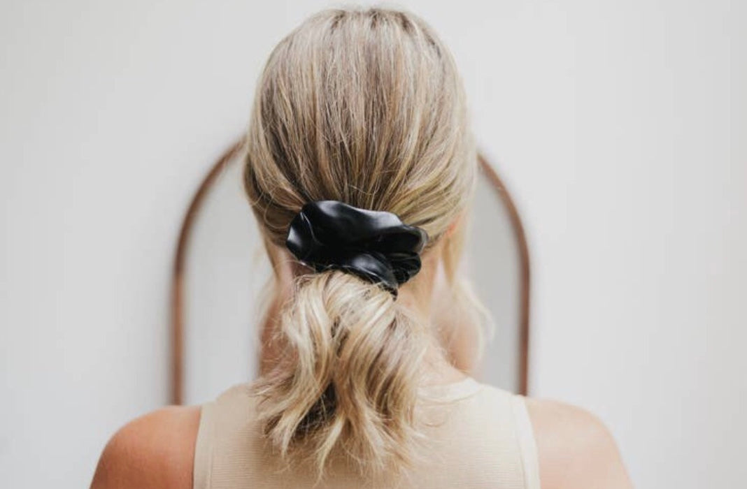 Faux Leather Scrunchie