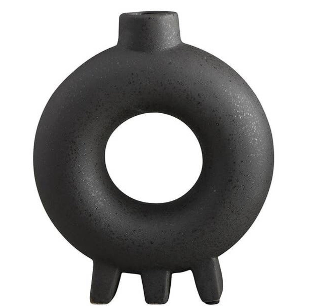 Black Donut Vase