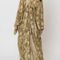 Olive Kimono with Gold Print