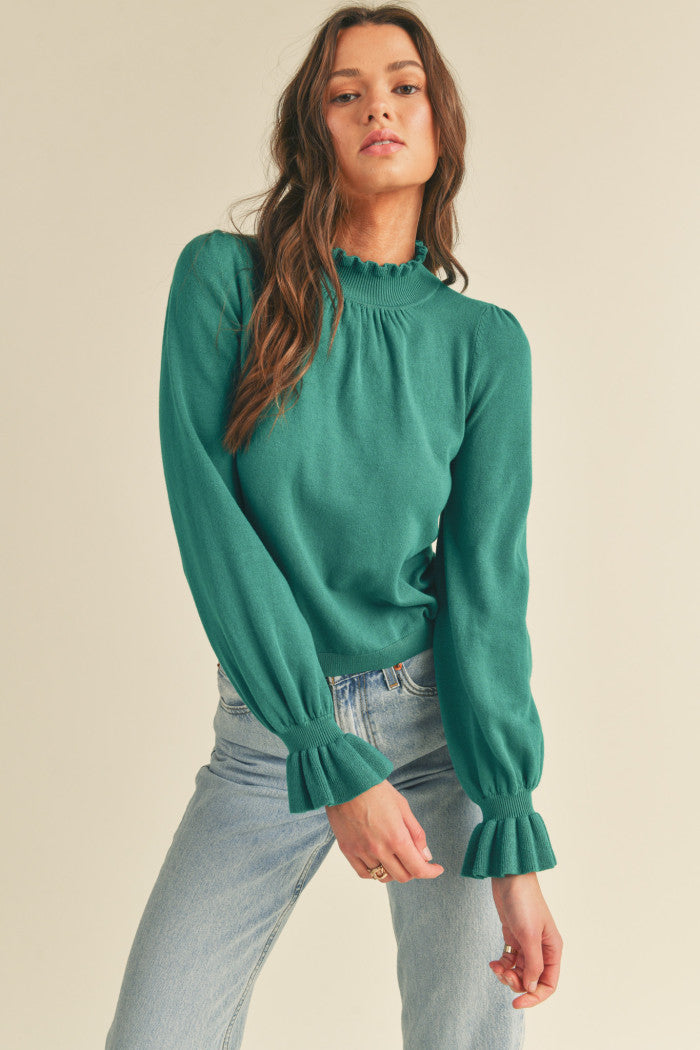 Sweater with frill detail on cuff