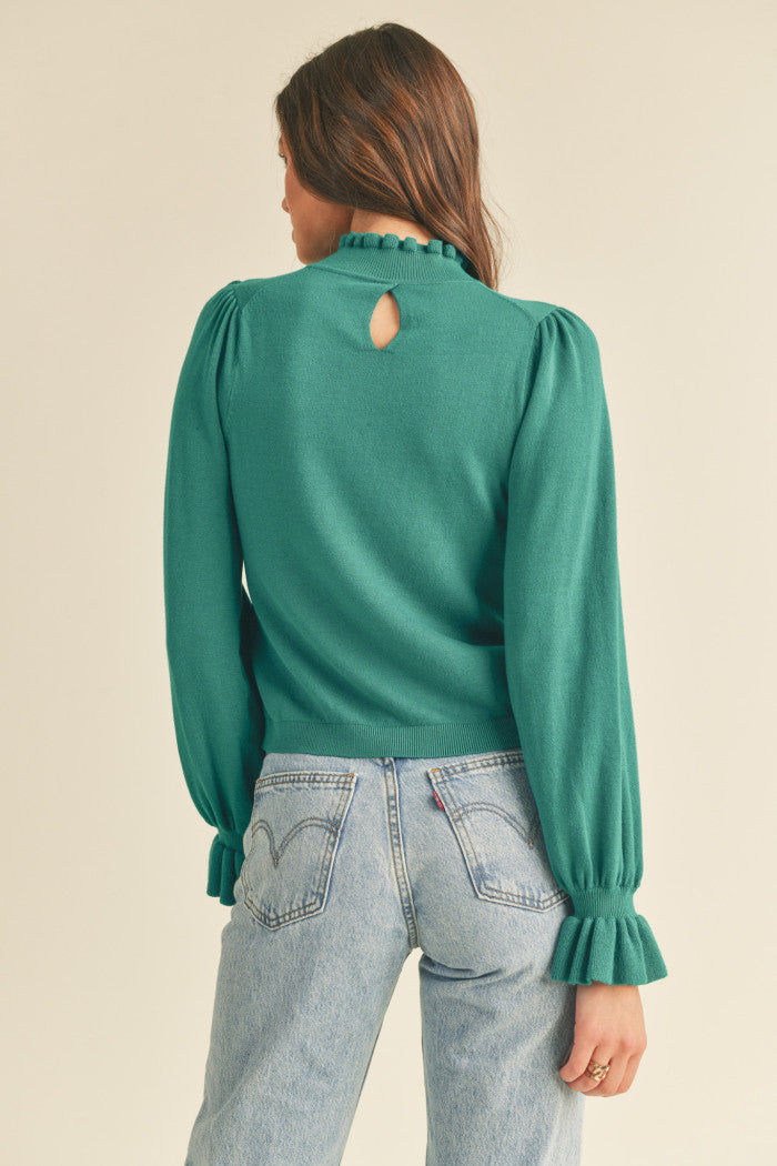 Sweater with frill detail on cuff