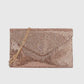 Rose Gold Rhinestone  Envelope Clutch Bag