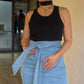 Denim Wrap Skirt