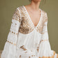 White Tunic Dress with Gold Embroidered Sequin