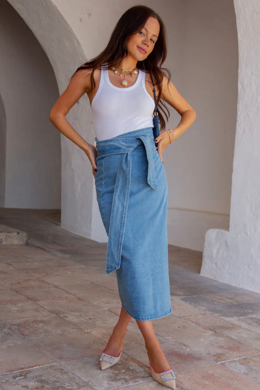 Denim Wrap Skirt