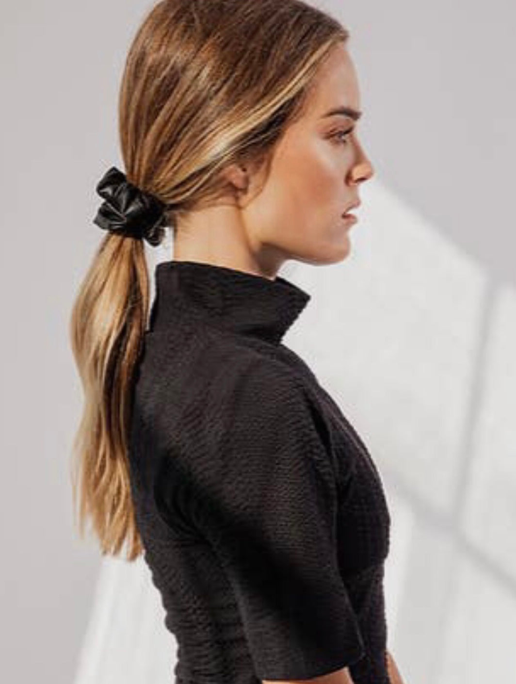 Faux Leather Scrunchie