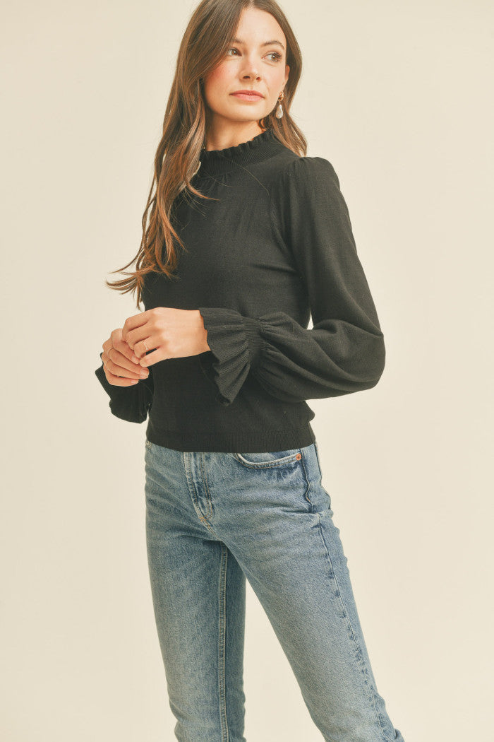 Sweater with frill detail on cuff