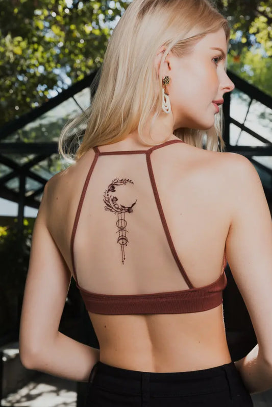 Dream Catcher Tattoo Bralette Chocolate