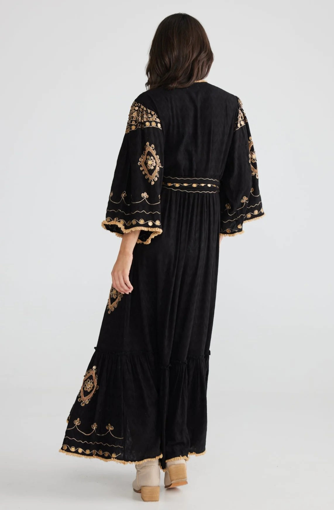 Black and Gold Maxi Dress