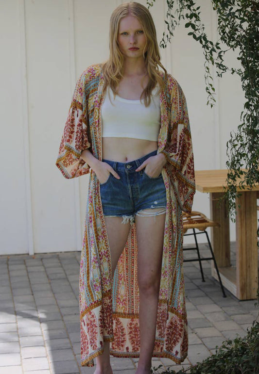 Floral Print Kimono