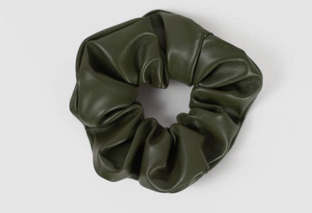 Faux Leather Scrunchie