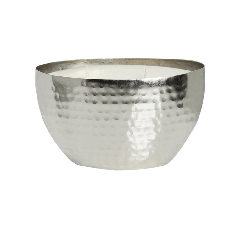 Winter Wonderland Candle in Hammered Silver Bowl