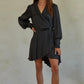 Black Silk Wrap Dress