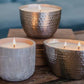 Amber & Teakwood Candle in Hammered Gold Bowl