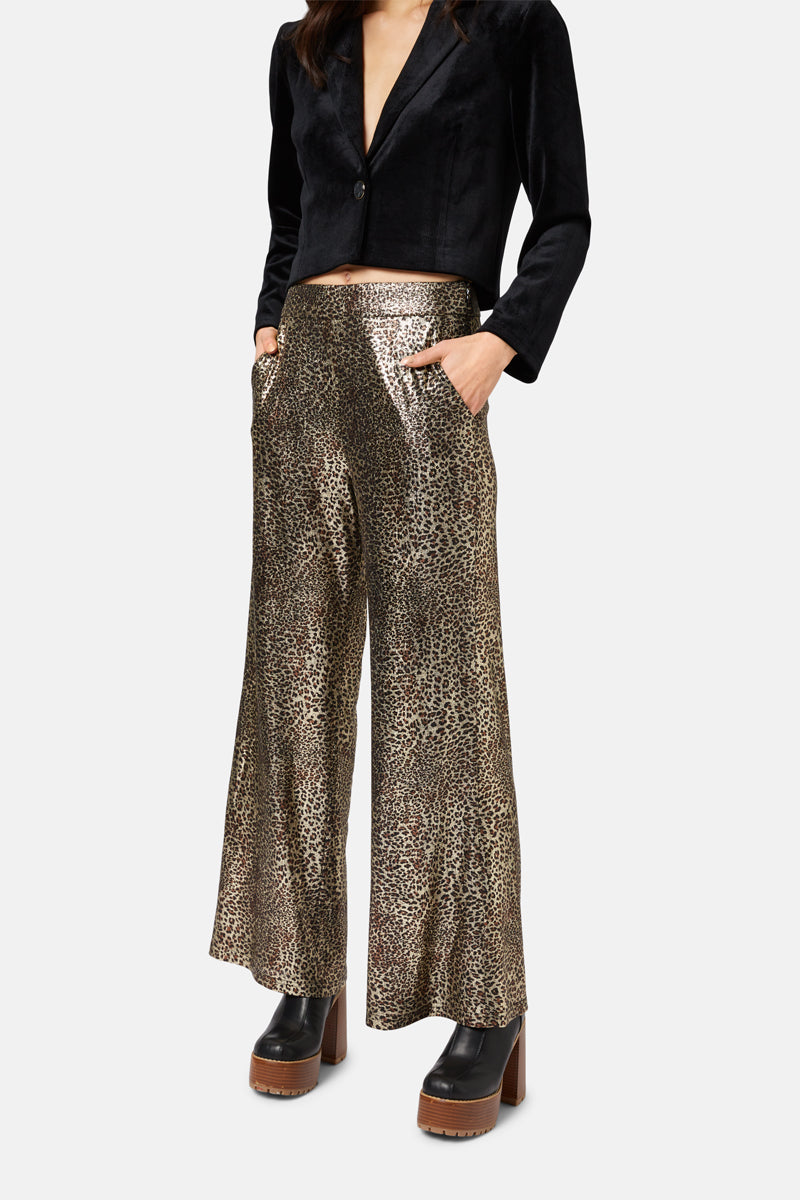 Gold Animal Print Pant