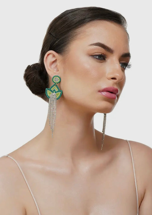 Green Bead Earrings