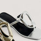 Silver Thong Sandal