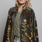 Charcoal Embroidered Velvet Jacket