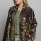 Charcoal Embroidered Velvet Jacket